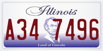 IL license plate A347496