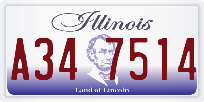 IL license plate A347514