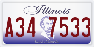 IL license plate A347533