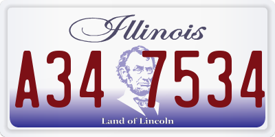 IL license plate A347534