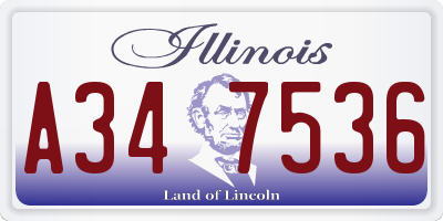 IL license plate A347536