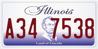 IL license plate A347538