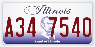 IL license plate A347540