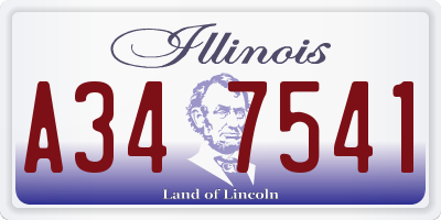 IL license plate A347541