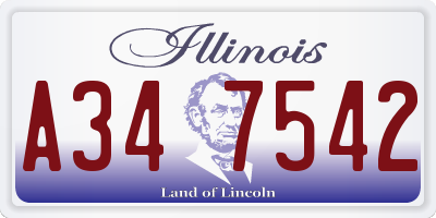 IL license plate A347542