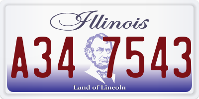 IL license plate A347543