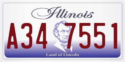 IL license plate A347551