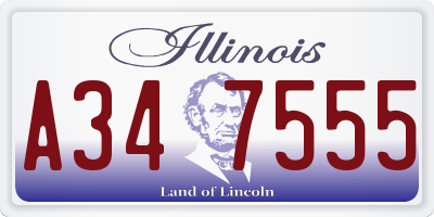 IL license plate A347555