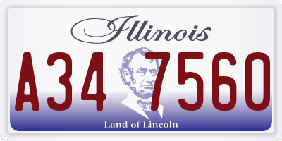 IL license plate A347560