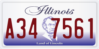 IL license plate A347561