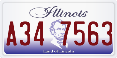 IL license plate A347563