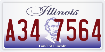 IL license plate A347564