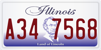 IL license plate A347568