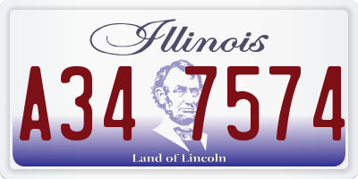 IL license plate A347574