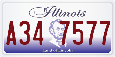 IL license plate A347577