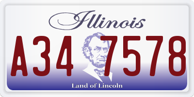 IL license plate A347578