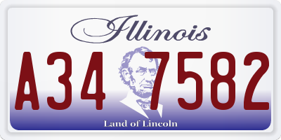 IL license plate A347582