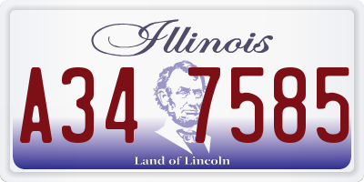 IL license plate A347585