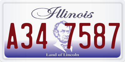 IL license plate A347587