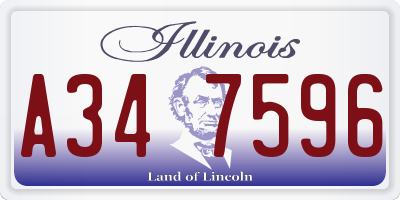 IL license plate A347596