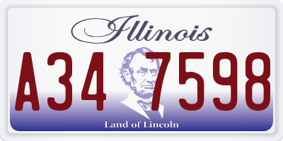 IL license plate A347598