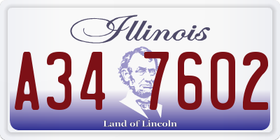 IL license plate A347602