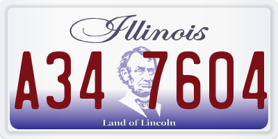 IL license plate A347604