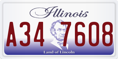 IL license plate A347608