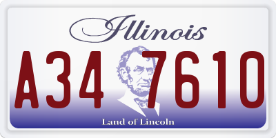 IL license plate A347610