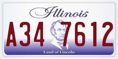 IL license plate A347612