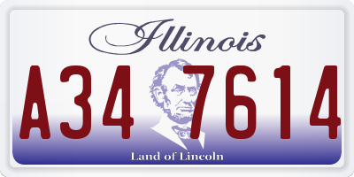 IL license plate A347614