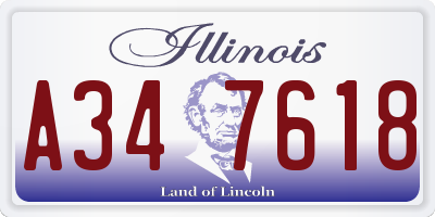 IL license plate A347618