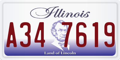 IL license plate A347619