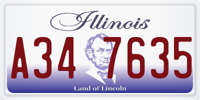 IL license plate A347635