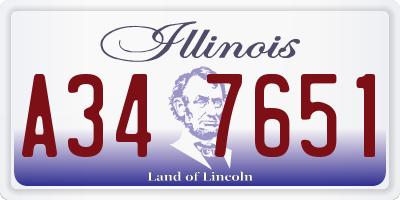 IL license plate A347651