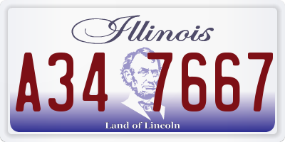 IL license plate A347667