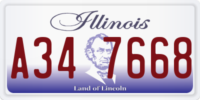 IL license plate A347668