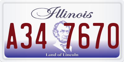 IL license plate A347670