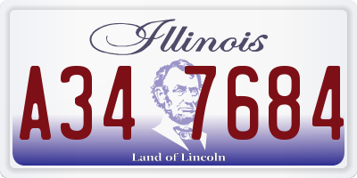 IL license plate A347684