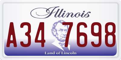 IL license plate A347698