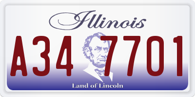 IL license plate A347701