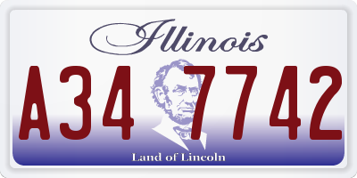 IL license plate A347742