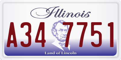 IL license plate A347751