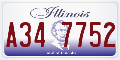 IL license plate A347752