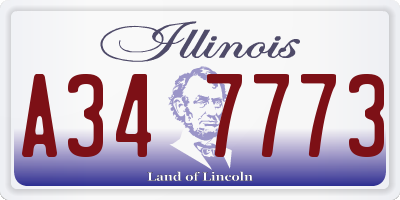 IL license plate A347773