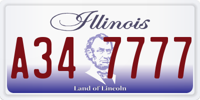 IL license plate A347777