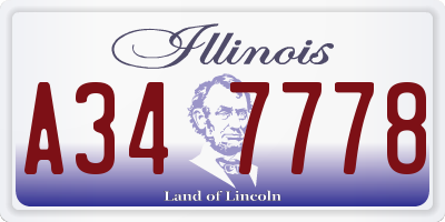 IL license plate A347778