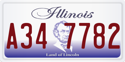 IL license plate A347782