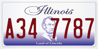 IL license plate A347787