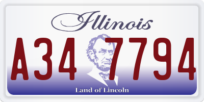 IL license plate A347794